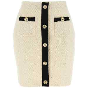 Self-Portrait Cream Sequin Knit Mini Skirt