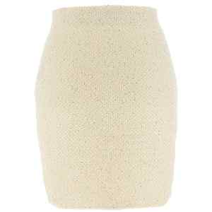 Self-Portrait Cream Sequin Knit Mini Skirt