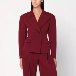 THE ANDAMANE Burgundy single-breasted jacket