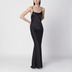 THE ANDAMANE Black Ninfea dress with back draping