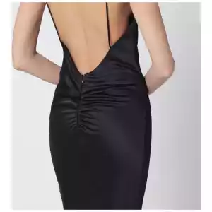 THE ANDAMANE Black Ninfea dress with back draping