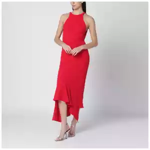 THE ANDAMANE Red Carmen open-back dress