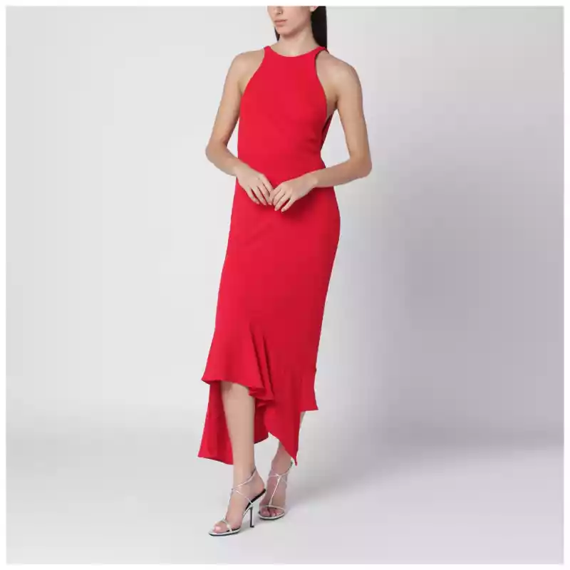 THE ANDAMANE Red Carmen open-back dress