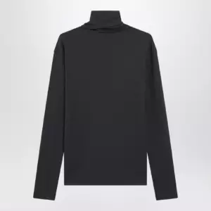 LEMAIRE Dark grey long-sleeved sweater with scarf detail
