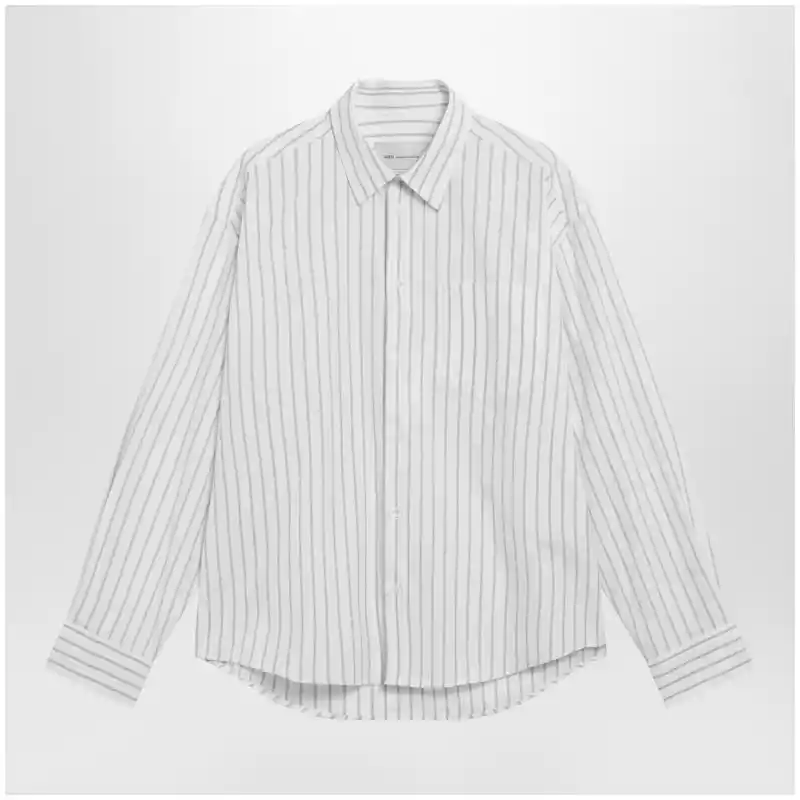 USH766UCO0220_S_AMI-A075.x Ami Paris White striped Ami de Coeur shirt