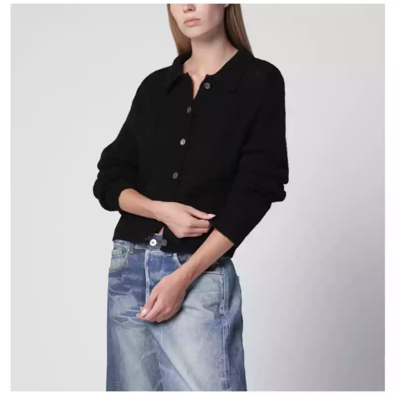 W4233MBOWO_T_OLEGA-BLK.a Our Legacy Black alpaca-blend polo cardigan