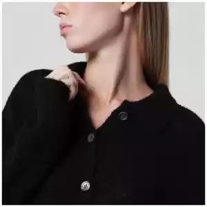 Our Legacy Black alpaca-blend polo cardigan