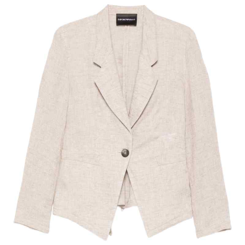 190179405-ss26-earmanimain-ew003980te10381o1004 Emporio Armani Linen single-breasted jacket
