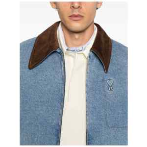 AMI PARIS Coats LIGHT BLUE