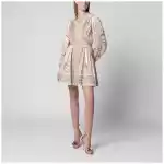 ZIMMERMANN Roselight Mini Dress in Sage Floral Linen