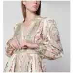 ZIMMERMANN Roselight Mini Dress in Sage Floral Linen