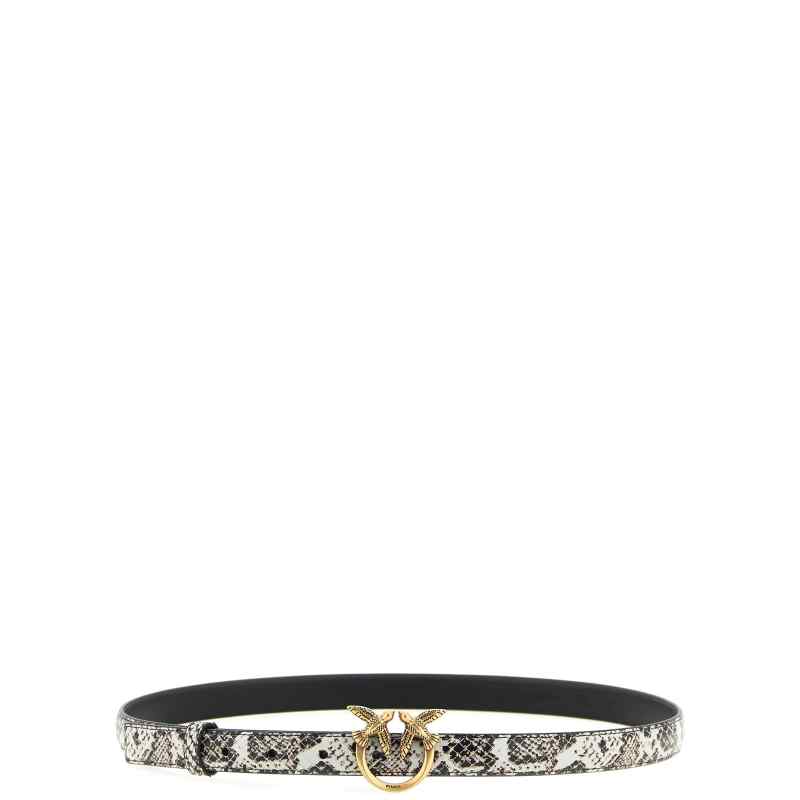 Pinko Python Print Leather Belt