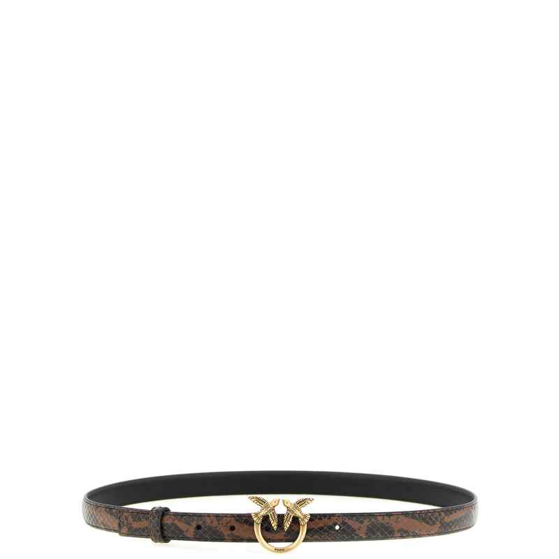 Pinko Python Print Leather Belt