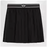 Versace Black Wool and Mohair Pleated Mini Skirt