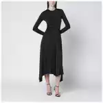 Victoria Beckham Black asymmetric midi dress
