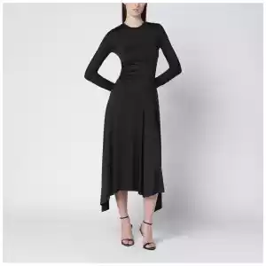 Victoria Beckham Black asymmetric midi dress
