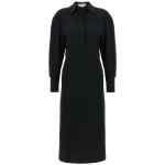 Victoria Beckham Long Sleeve Polo Collar Midi Dress