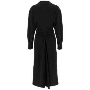 Victoria Beckham Long Sleeve Polo Collar Midi Dress