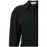 Victoria Beckham Long Sleeve Polo Collar Midi Dress