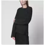 Victoria Beckham Ribbed Sweater in Burgundy Wool and Cashmere