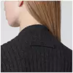 Victoria Beckham Ribbed Sweater in Burgundy Wool and Cashmere