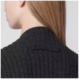 Victoria Beckham Ribbed Sweater in Burgundy Wool and Cashmere