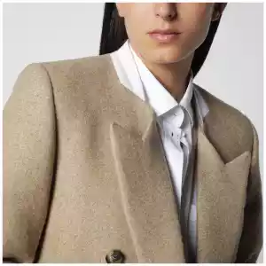 Victoria Beckham Beatrice Double-Breasted Jacket in Camel Wool