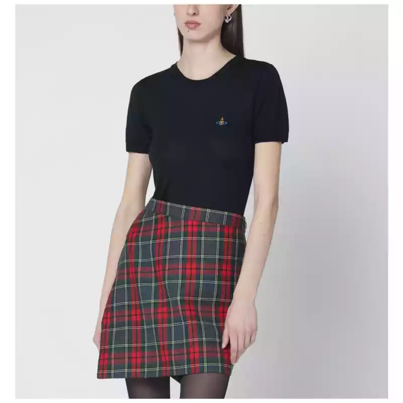 Vivienne Westwood Black Bea wool and silk top