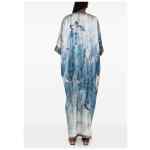 Pierre Louis Mascia V-neck, short sleeves, printed Pritned silk dress