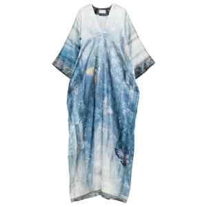 Pierre Louis Mascia V-neck, short sleeves, printed Pritned silk dress