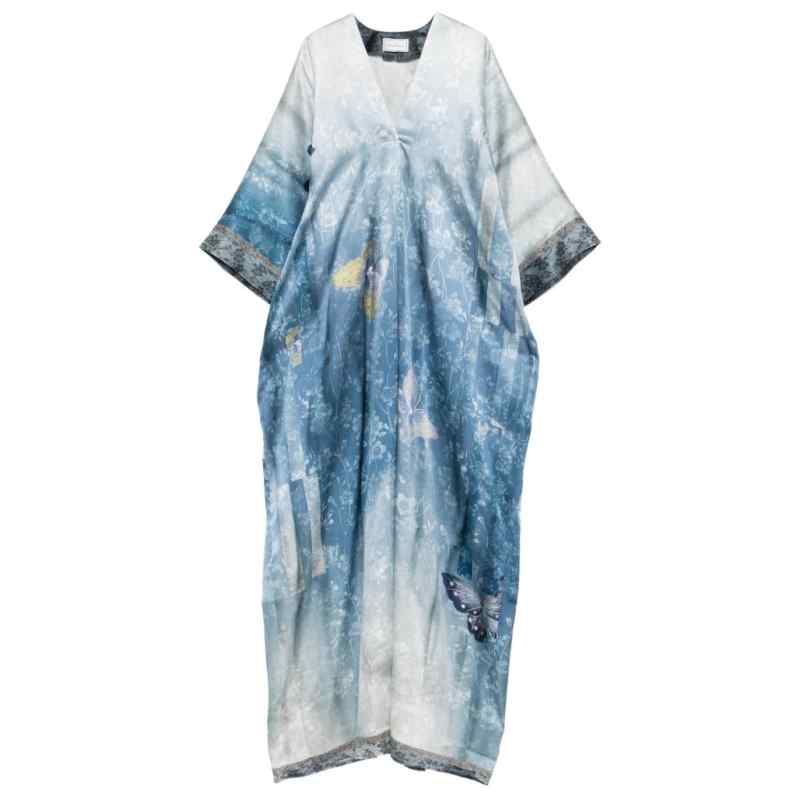 Pierre Louis Mascia V-neck, short sleeves, printed Pritned silk dress