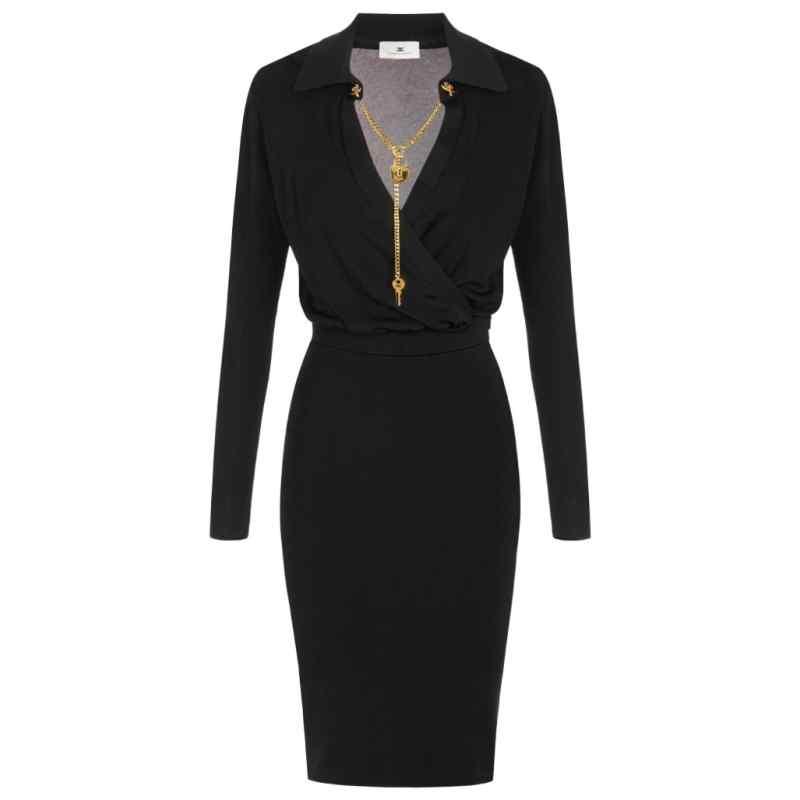 200007597-fw26-elisabettafranchipre-am19s66e2110 Elisabetta Franchi Dresses BLACK