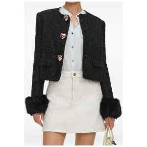 Self-portrait Jackets BLACK