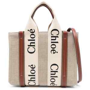 Chloé ChloÃ© Woody Small Linen Tote Bag