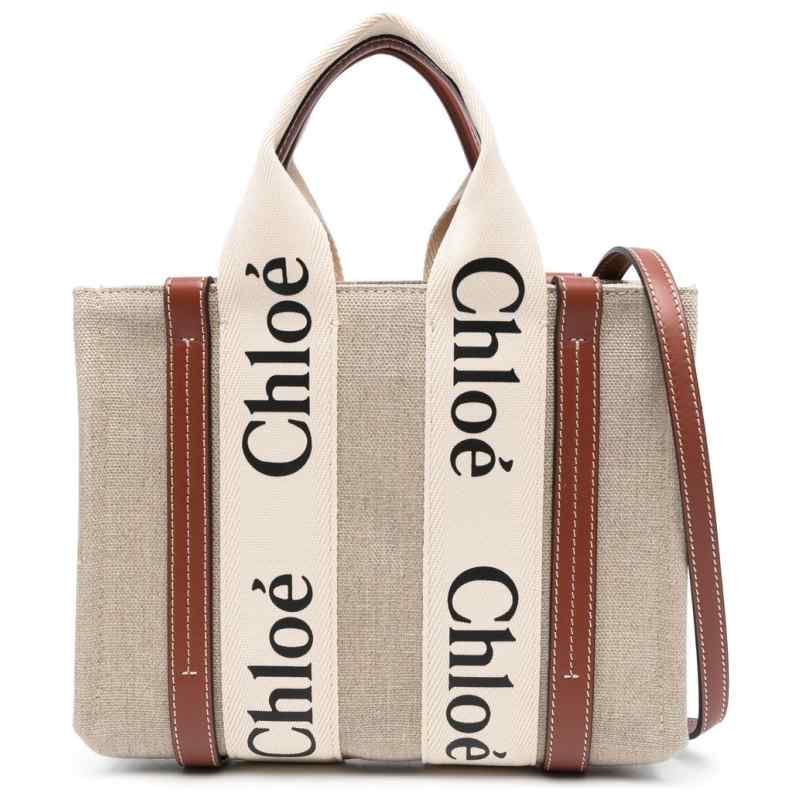 200015618-fw26-chloecapsulepre-chc22as397i2690u Chloé Chloé Woody Small Linen Tote Bag