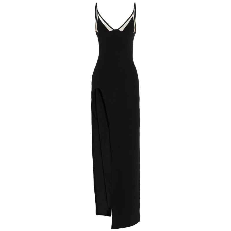20230125030813435_E54-david_20koma-RE23DK40DLABLACK_1_M1 David Koma Open Leg Cami Dress