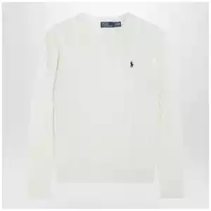 Polo Ralph Lauren Cable-Knit Sweater in Cream Wool and Cashmere