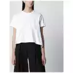 Sacai White cropped cotton T-shirt