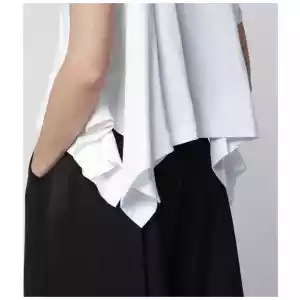 Sacai White cropped cotton T-shirt
