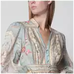 ZIMMERMANN Roselight Midi Dress in Floral Linen