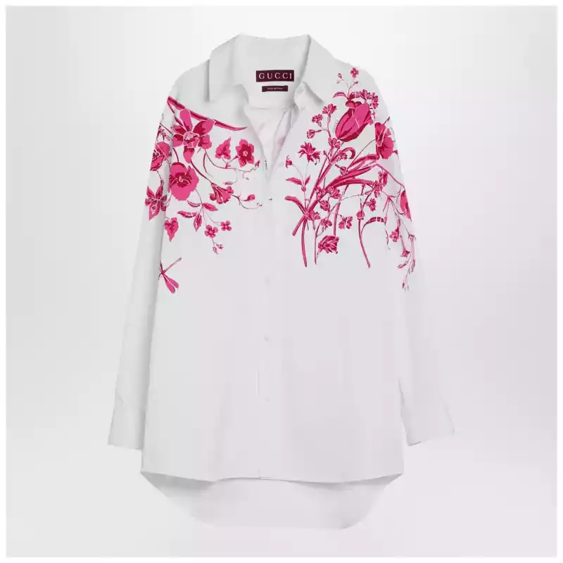 788840ZAJP1_P_GUC-9692.x GUCCI White shirt with fuchsia print