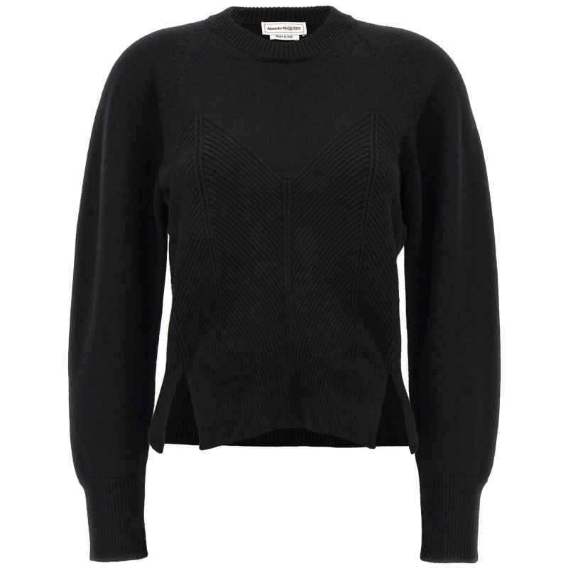 798349Q1BAP1000_01_M_2024-06-19T07-06-14.646Z Alexander McQueen Chevron Corset Sweater