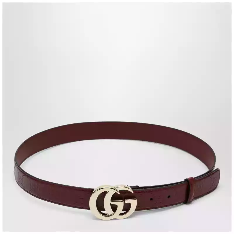 GUCCI GG Milano Rosso Ancora leather belt