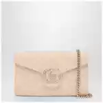 GUCCI GG Marmont pink wallet with chain