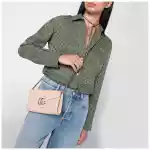 GUCCI GG Marmont pink wallet with chain