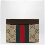GUCCI GG canvas card holder with Horsebit detail