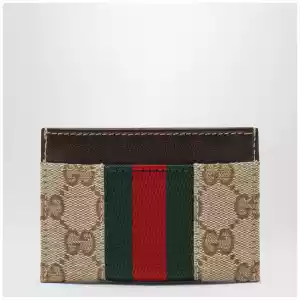 GUCCI GG canvas card holder with Horsebit detail