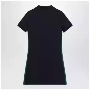 GUCCI Blue Cotton Jersey Dress with Web Detail