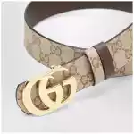 GUCCI Sand/Dark Brown Reversible Cut GG Marmont Belt