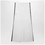 GUCCI White Cotton Jersey Leisure Trousers with Web Stripe